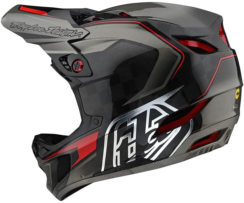 Troy Lee Designs Adult|Downhill|Mountain Bike|BMX|Full Face D4 Carbon Helmet Exile W/MIPS (Gray, LG)