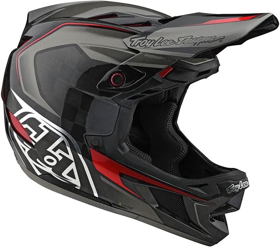Troy Lee Designs Adult|Downhill|Mountain Bike|BMX|Full Face D4 Carbon Helmet Exile W/MIPS (Gray, LG)