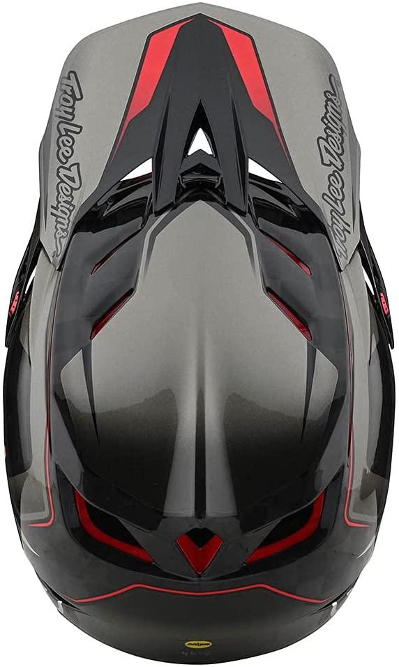 Troy Lee Designs Adult|Downhill|Mountain Bike|BMX|Full Face D4 Carbon Helmet Exile W/MIPS (Gray, LG)