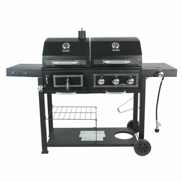 Heavy Duty Dual Fuel Gas Charcoal Combo Grill BBQ Barbecue Smoker Outdoor Cooker