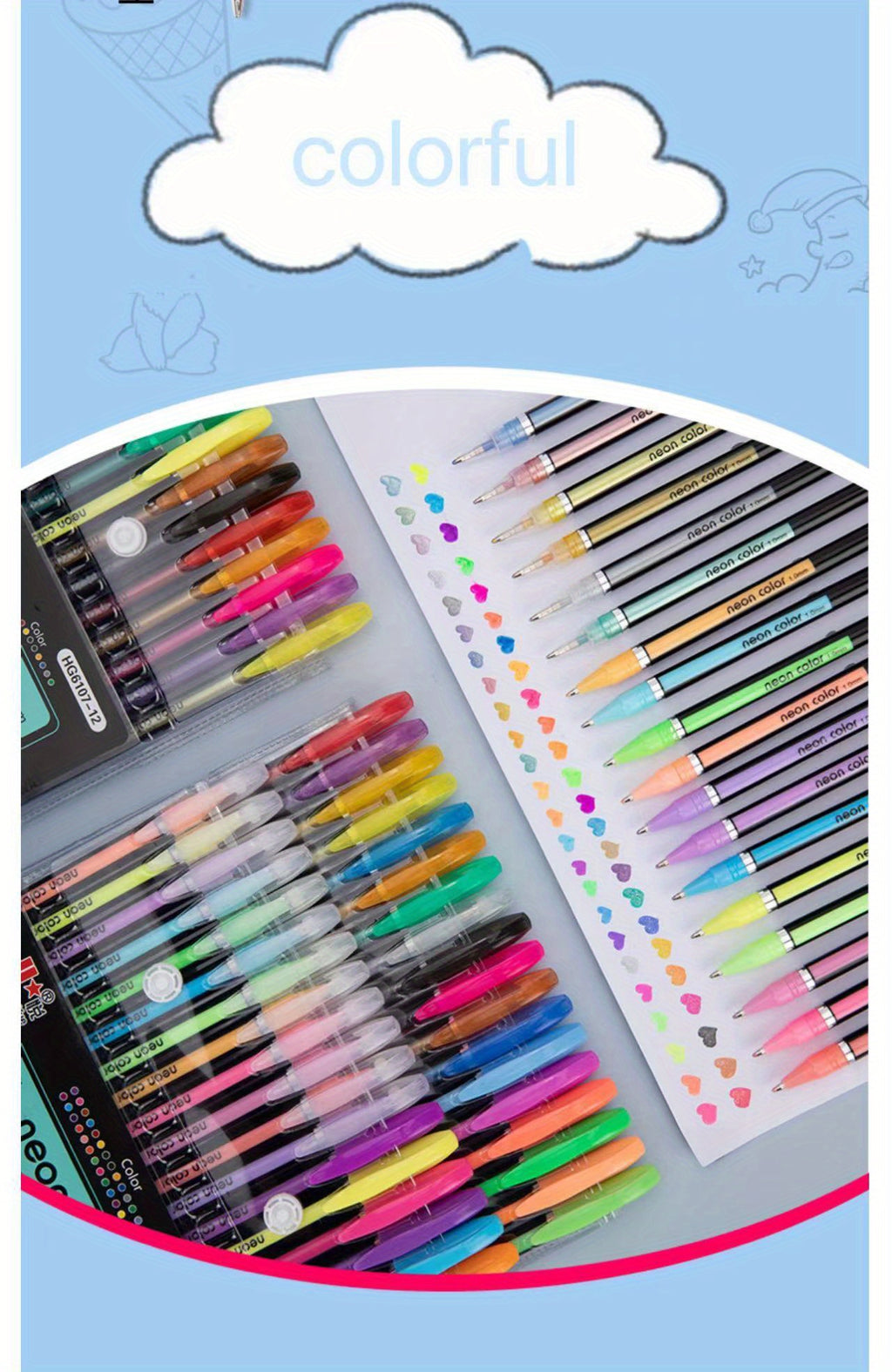 8/24/36/48/60/100pcsGelmushta Gel Pens Unique Colors (No Duplicates) Set For Adult Coloring Books Drawing With Case