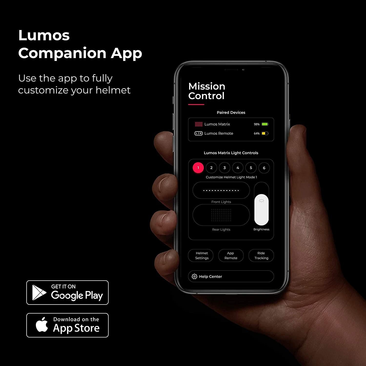 Lumos Matrix Smart Helmet | Urban | Skateboard, Scooter, Bike Accessories | Adult: Men, Women | Front and Rear LED Lights | Turn Signals | Brake Lights | Bluetooth Connected