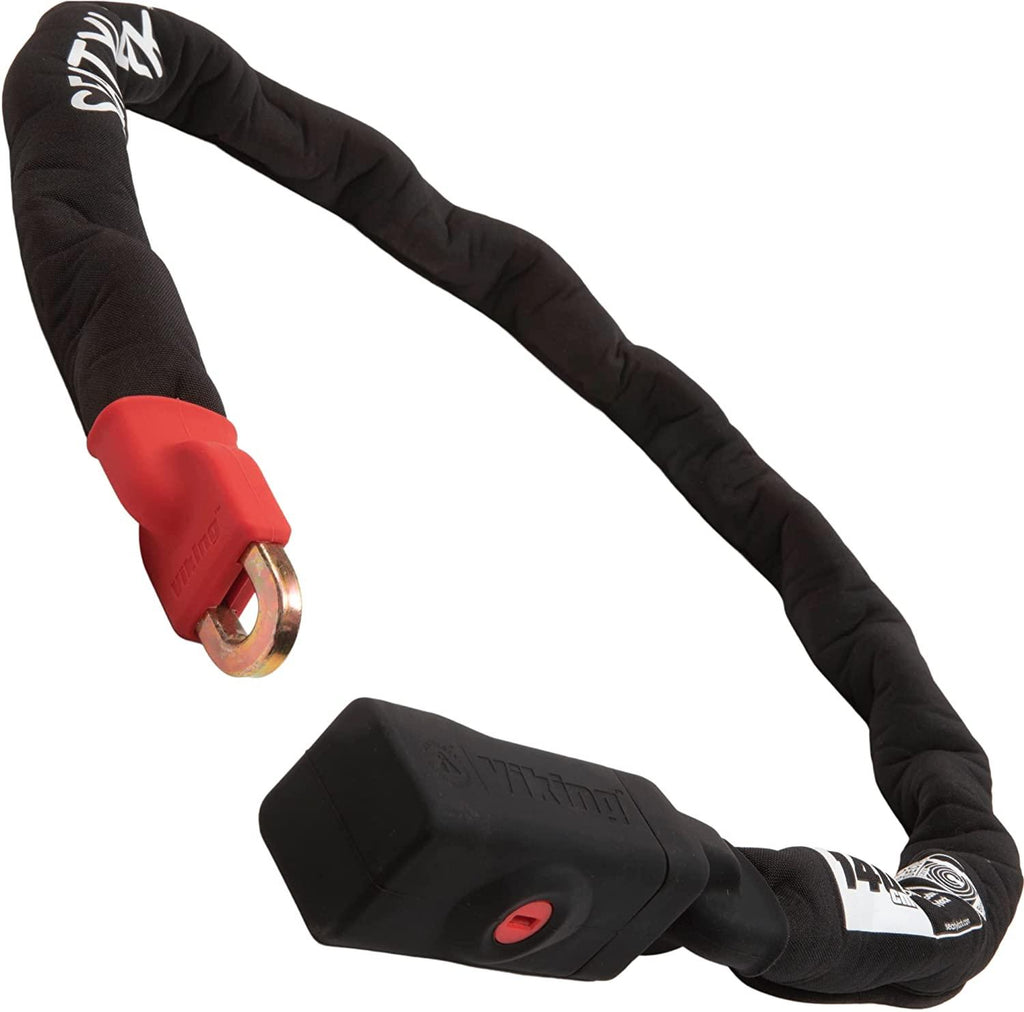 Seatylock Viking Bike Chain Lock - Patented Ultra Heavy Duty Anti Theft Gold Secure Lock for Bicycles and Motorcycles - Maximum Security Bike Protector Master Tool with Keys (55 Inch)