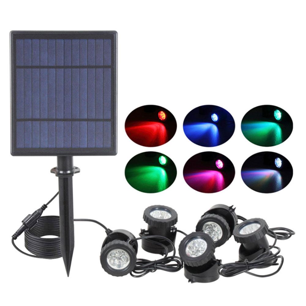 Bojue 5 pcs Waterproof LED Garden Solar Pathway Lights RGB ground plug Landscaping lawn light