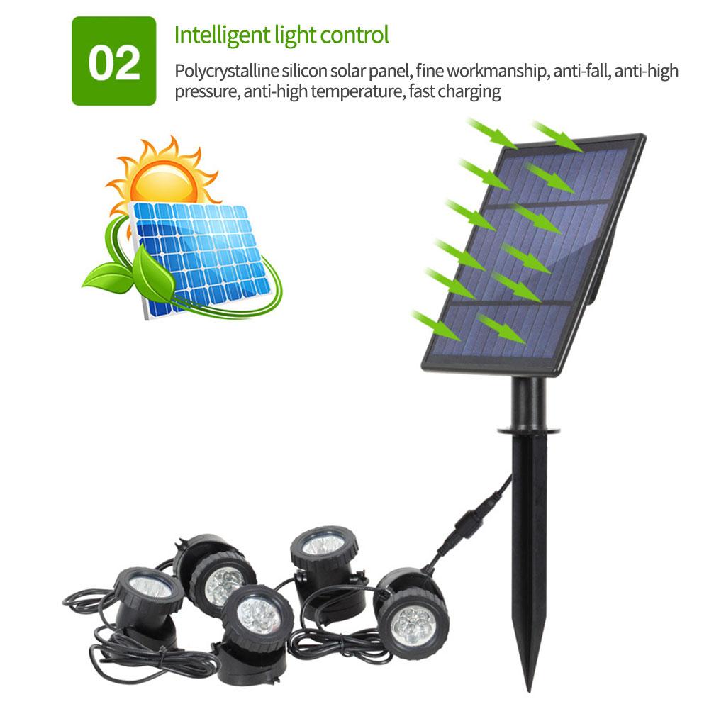 Bojue 5 pcs Waterproof LED Garden Solar Pathway Lights RGB ground plug Landscaping lawn light