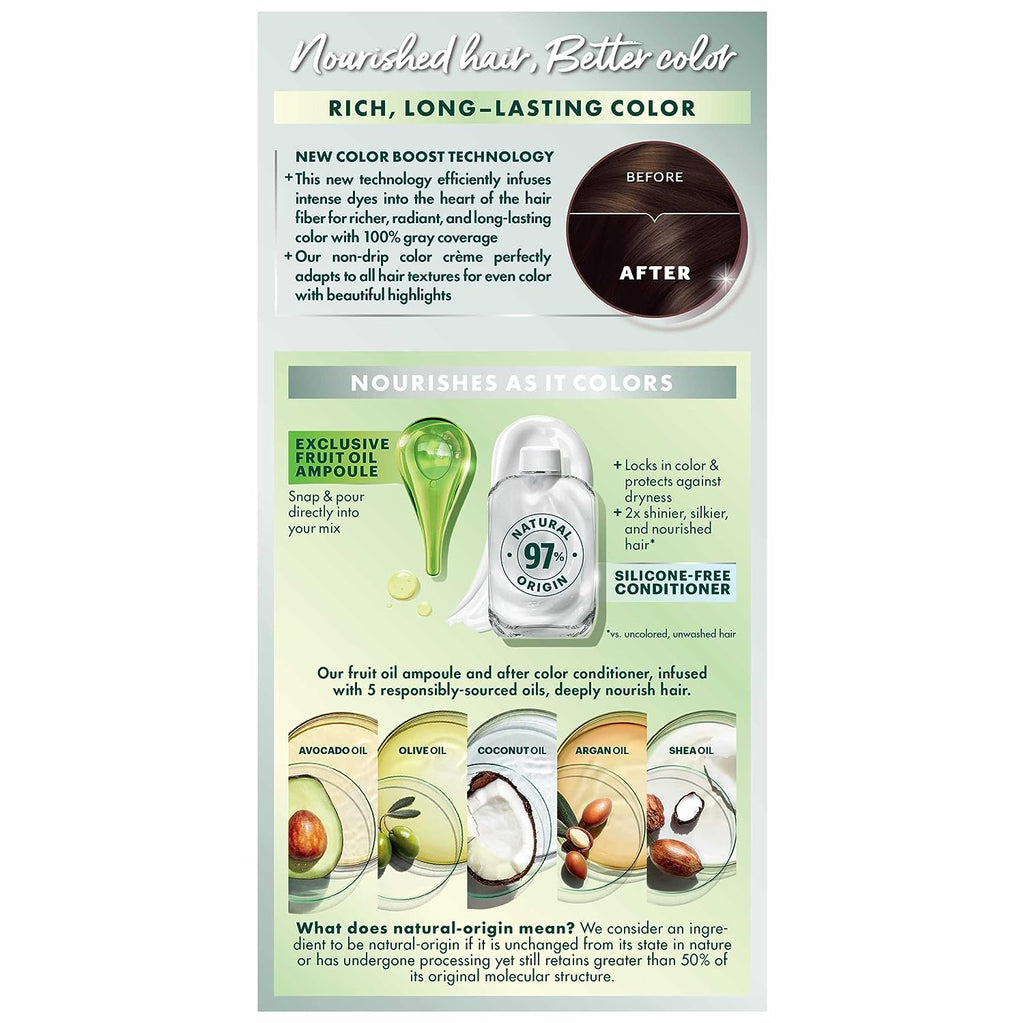 Garnier Hair Color Nutrisse Nourishing Creme, 40 Dark Brown (Dark Chocolate) Permanent Hair Dye, 1 Count (Packaging May Vary)