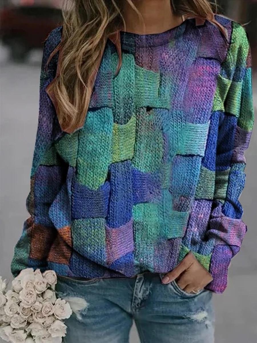 Casual Printed Long-Sleeved T-Shirt