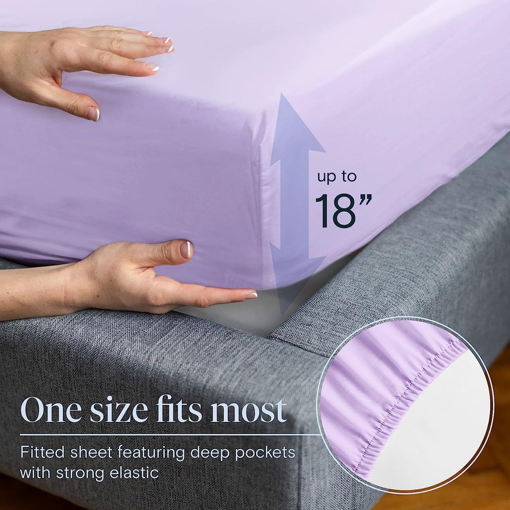 LuxClub 6 PC California King Size Sheet Set Bamboo Sheets Deep Pockets 18" Eco Friendly Wrinkle Free Cooling Sheets Machine Washable Hotel Bedding Silky Soft - Periwinkle California King