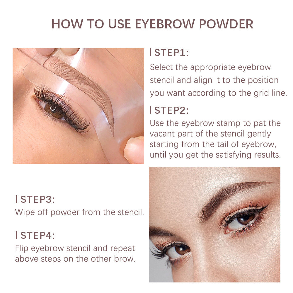 Eyebrow Stamp Stencils Kit, One Step Brows Powder Makeup