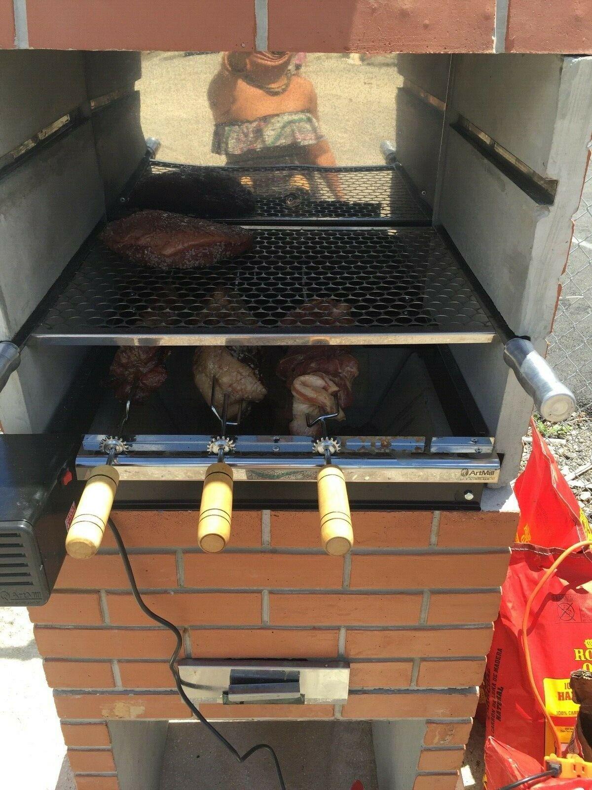 Brazilian Rotisserie BBQ  Still R Grill 5 Skewers Giragril Inox Direito
