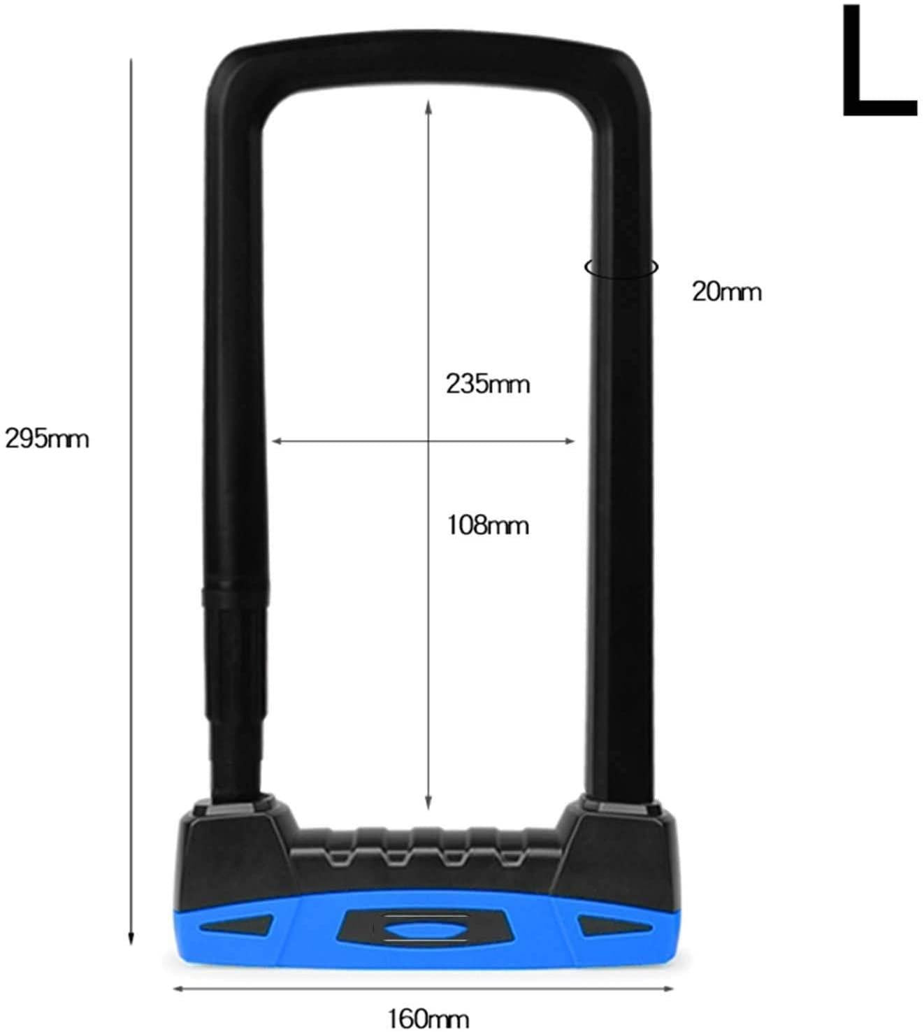 Bike U-Lock Bike U-Lock High End 20T Hydraulic Shear Resistant Lock Motorcycle Lock Convenient Lock Frame Bicycle Accessories, Bike U Lock (Color : ET500 L Blue)