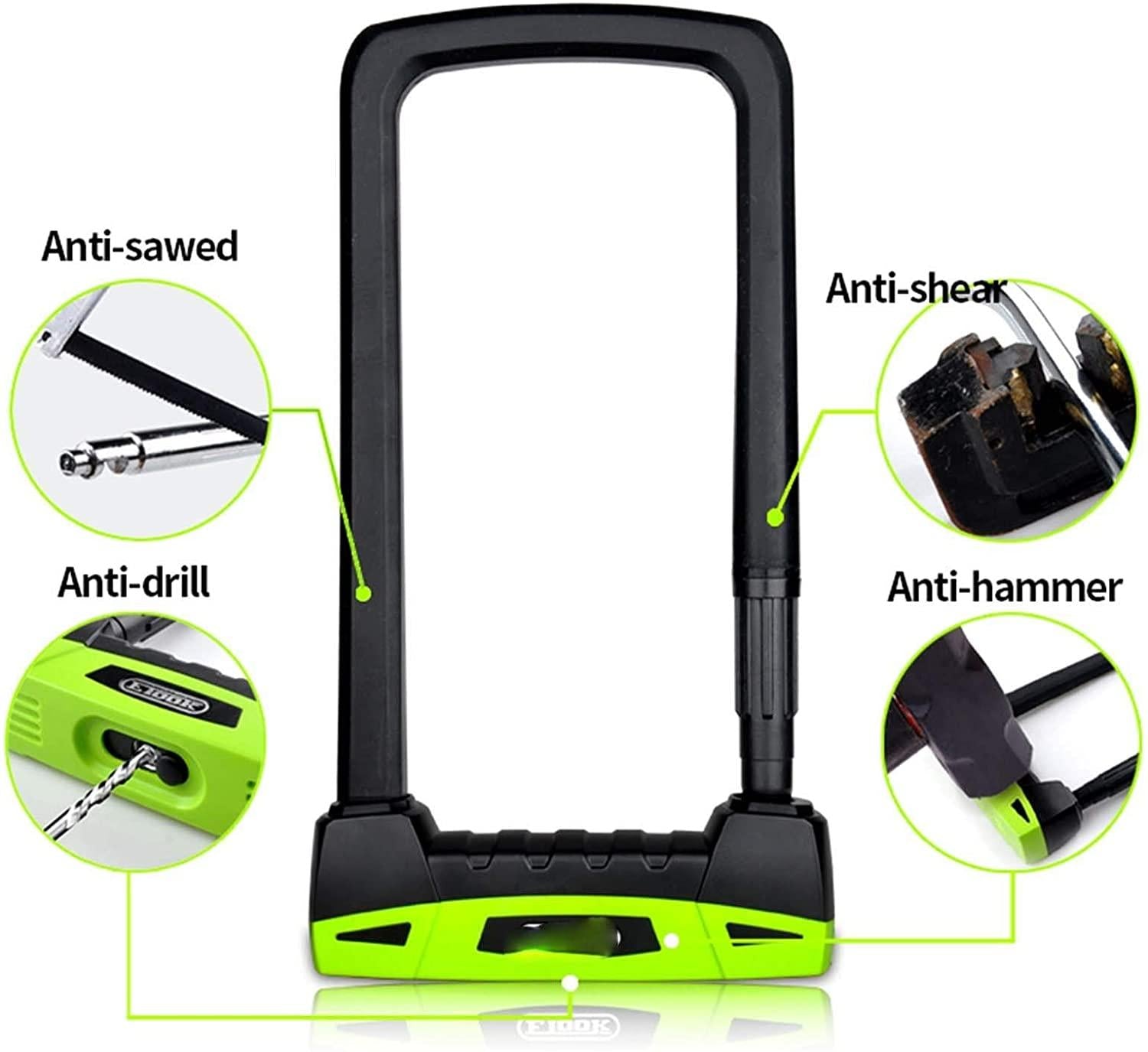 Bike U-Lock Bike U-Lock High End 20T Hydraulic Shear Resistant Lock Motorcycle Lock Convenient Lock Frame Bicycle Accessories, Bike U Lock (Color : ET500 L Blue)