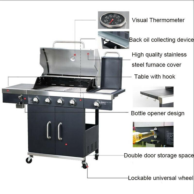 27.5" x 16.5" LPG BBQ Grill Barbecue Oven CooGrid Outdoor Courtyard Party