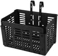 DALIZHAI777 Bike Bag Black Foldable Bicycle Front Basket Foldable Detachable Adjustable Mesh Bicycle Handlebar Carrier Basket Pannier Cycling Accessories Bicycle Accessories (Color : Black)