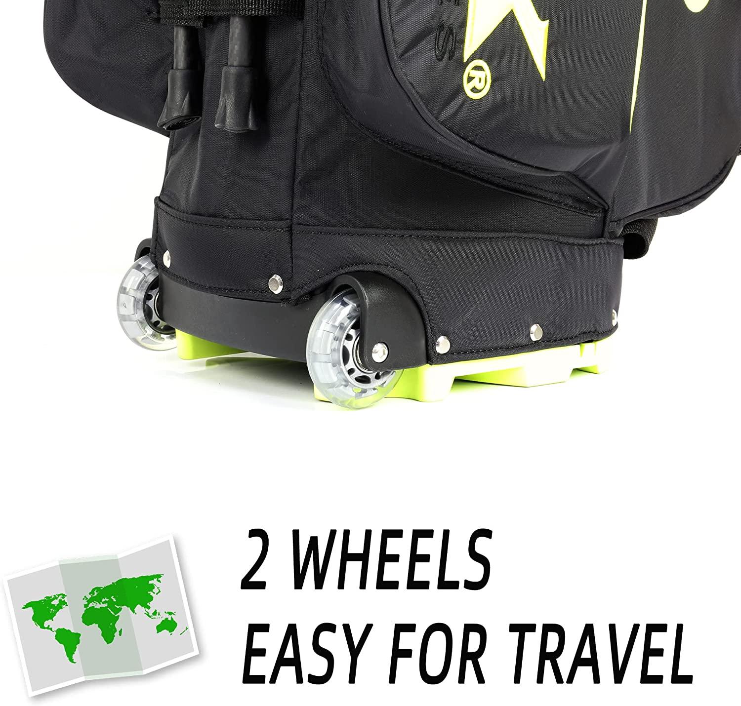 Helix Golf Stand Bag Retractable, 6 Way Dividers with Backstrap Shoulder Carry Golf Bag, Golf Bag Stand with Wheel for Traveling