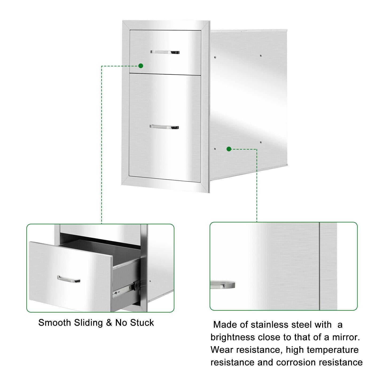 BBQ Double Doors Drawer Outdoor Kitchen  Steel Access 20x13x20"~