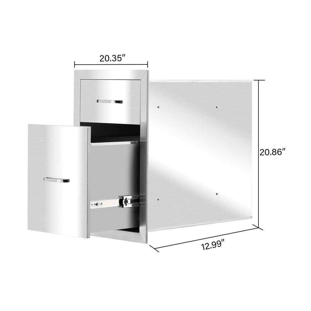 BBQ Double Doors Drawer Outdoor Kitchen  Steel Access 20x13x20"~