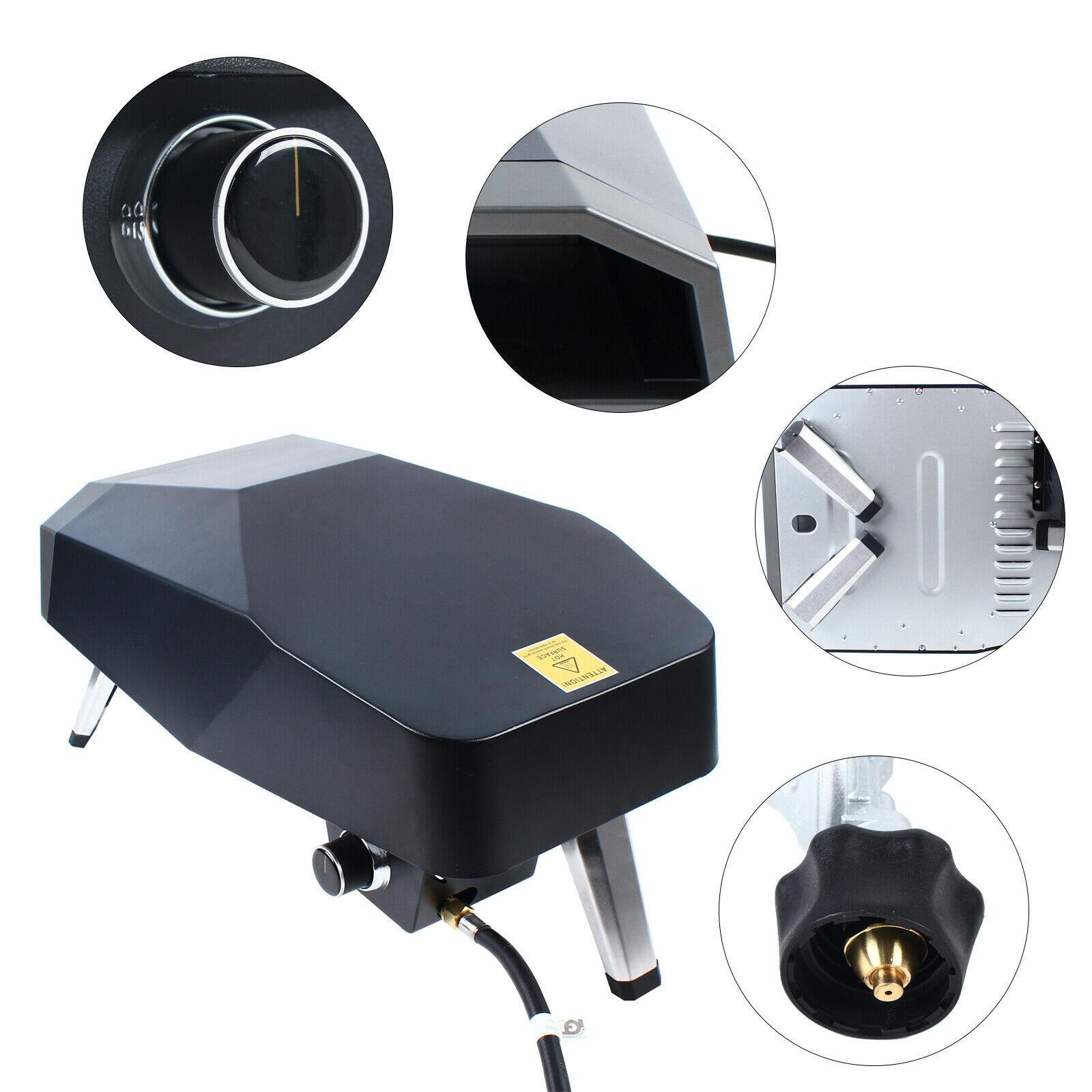 12" Pizza Oven Tabletop Outdoor Pizza Maker Propane Gas Stove Pizza & Grill Oven