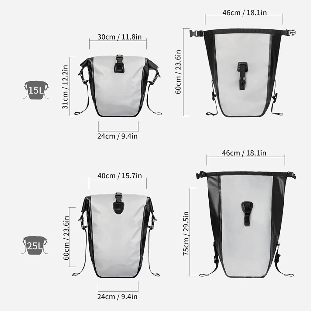 DALIZHAI777 Bike Bag 15L/25L Cycling Trunk Bag Waterproof Bicycle Luggage Rack Bag Scalable Bike Rear Seat Bag Bike Pannier Bag Outdoor Riding Bag Bicycle Accessories (Color : Yellow 25L)