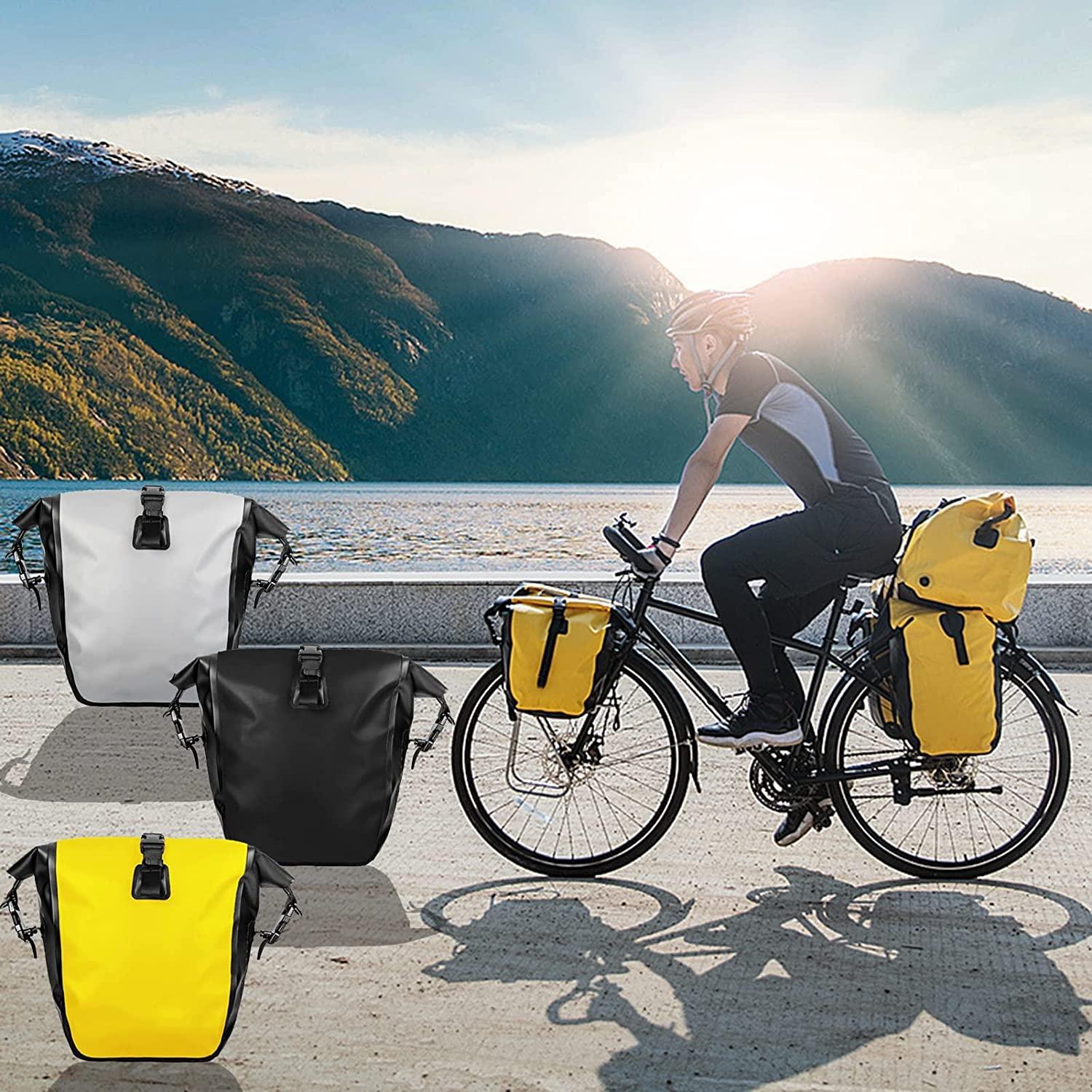 DALIZHAI777 Bike Bag 15L/25L Cycling Trunk Bag Waterproof Bicycle Luggage Rack Bag Scalable Bike Rear Seat Bag Bike Pannier Bag Outdoor Riding Bag Bicycle Accessories (Color : Yellow 25L)
