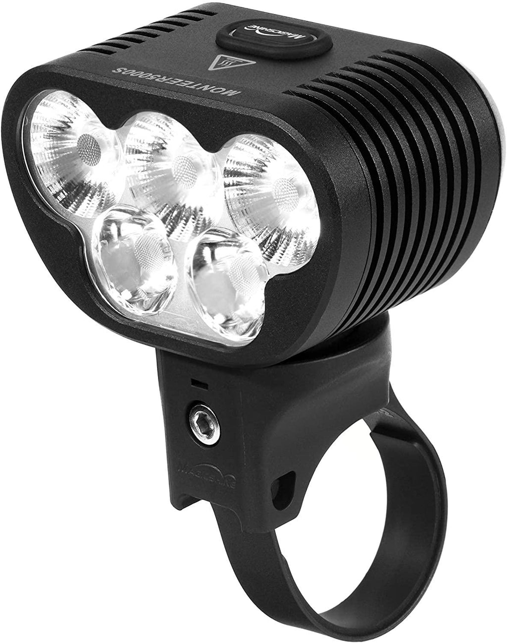 Magicshine Monteer 5000S Storm MTB Headlight, 5000 lumens of max Verified Output. 3200 Lumen Flood, 2000 Lumen spot, IPX5 Waterproof Mountain Bike Light with USB Rechargeable Battery Pack