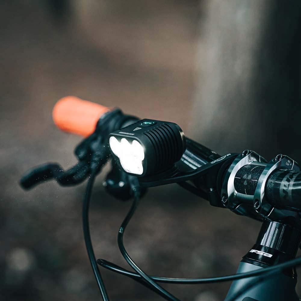 Magicshine Monteer 5000S Storm MTB Headlight, 5000 lumens of max Verified Output. 3200 Lumen Flood, 2000 Lumen spot, IPX5 Waterproof Mountain Bike Light with USB Rechargeable Battery Pack