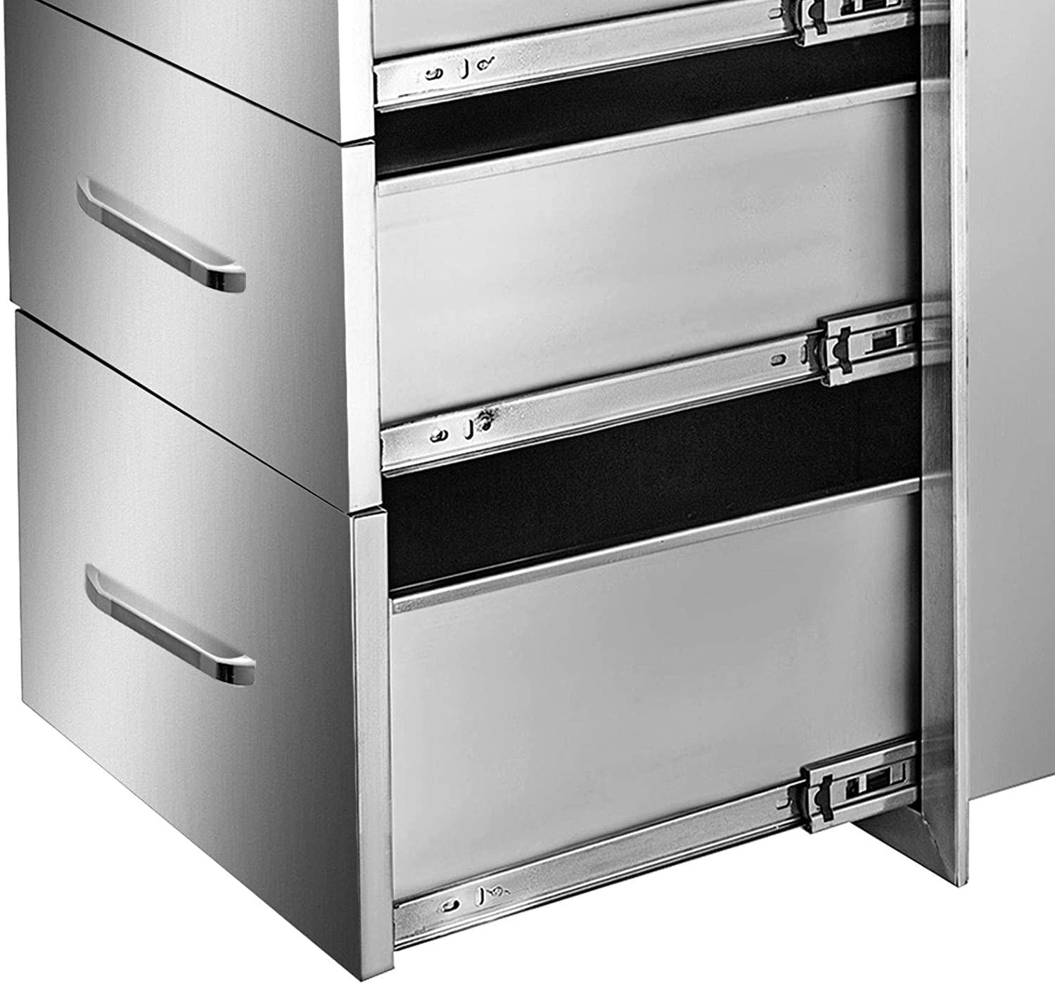 Mophorn 14X20.3 Inch Outdoor Kitchen Drawers  Steel, Flush Mount Triple