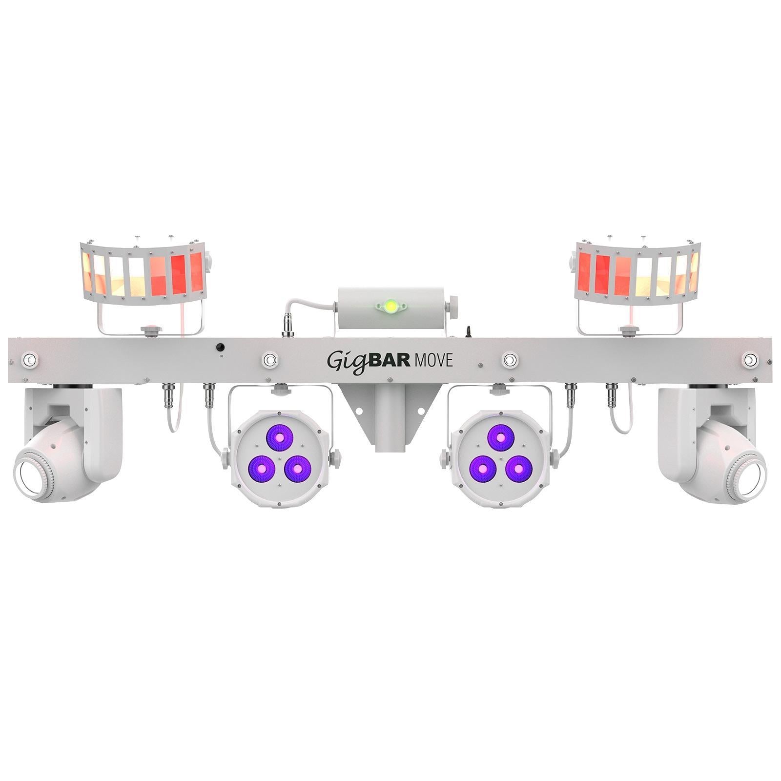 (2) Chauvet DJ GigBar Move White Effect Light Systems with Fog Machine & Programmable DMX Controller Package