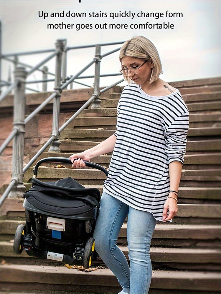 Effortless Baby Strolling, 4-in-1 Foldable Stroller For Use In Shopping Malls, Supermarkets, And Outdoors,  Thanksgiving, Christmas, Year Gift