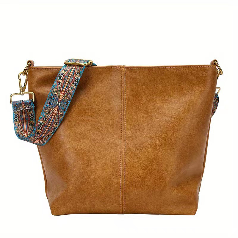 Geometric Strap Hobo Bag, LarCapacity Crossbody Bag, Women's Retro Style Shoulder Bag