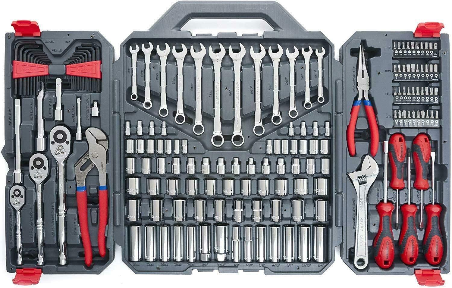 170 PIECE GENERAL PURPOSE TOOL SET CLOSED CASE GARASHOP HOME TOOLS Tools Tool box Tool kit Wrench set Mechanic tool set Tools for mechanics Home improvement Hand tools Tool boxes Tool sets