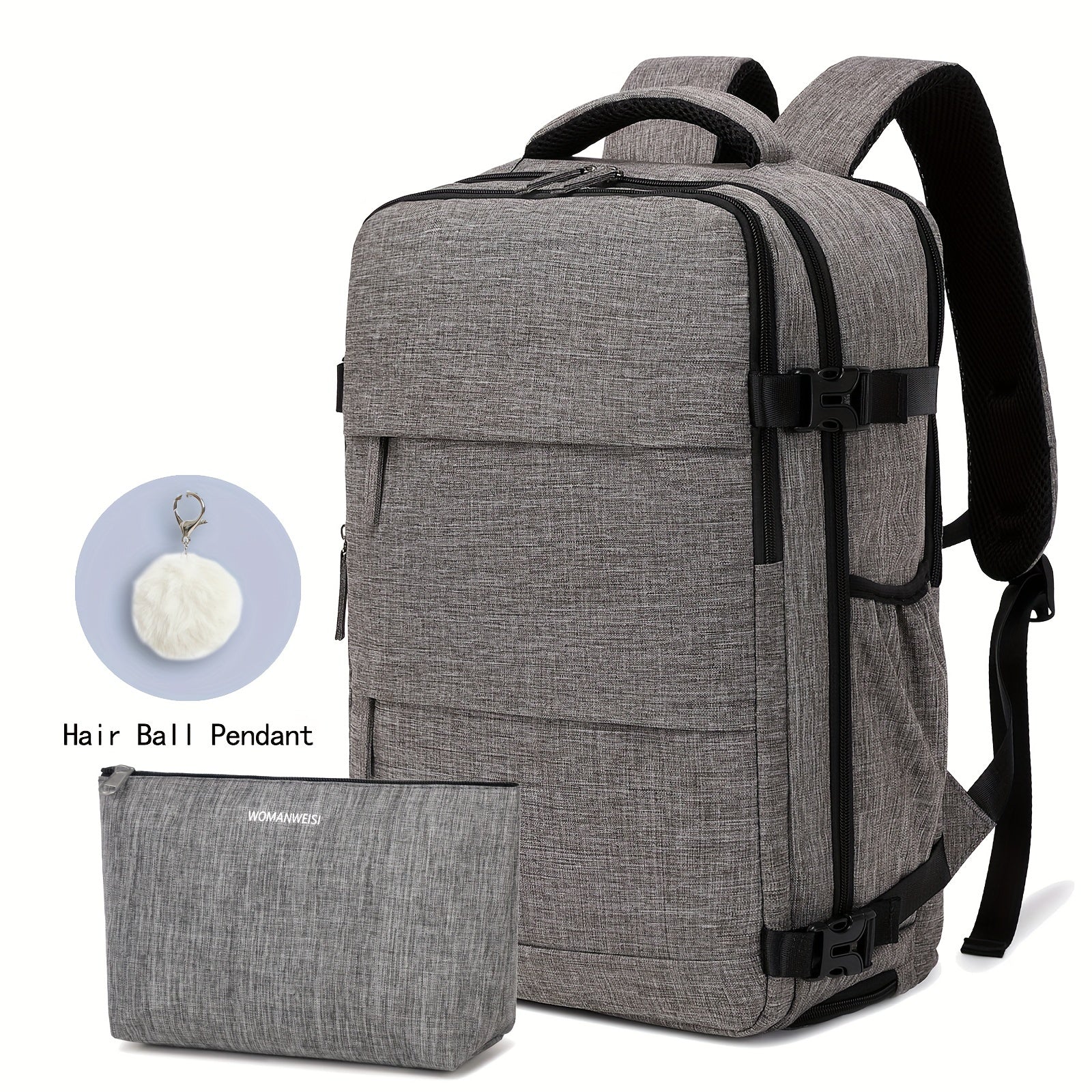 LarCapacity Travel Backpack With Shoe Compartment, Dacron Lightweight Laptop Daypack With Charging Port, Fashion Travel Commuter Bag
