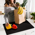 Large Black High-Tenacity PET Cutting Board with Protective Lip - Food-Safe Durable Countertop Protector for Kitchen Essentials, Scratch-Resistant Easy-Clean Design, Ideal for Holiday Gifts (Labor Day, Easter, Mother’s Day)