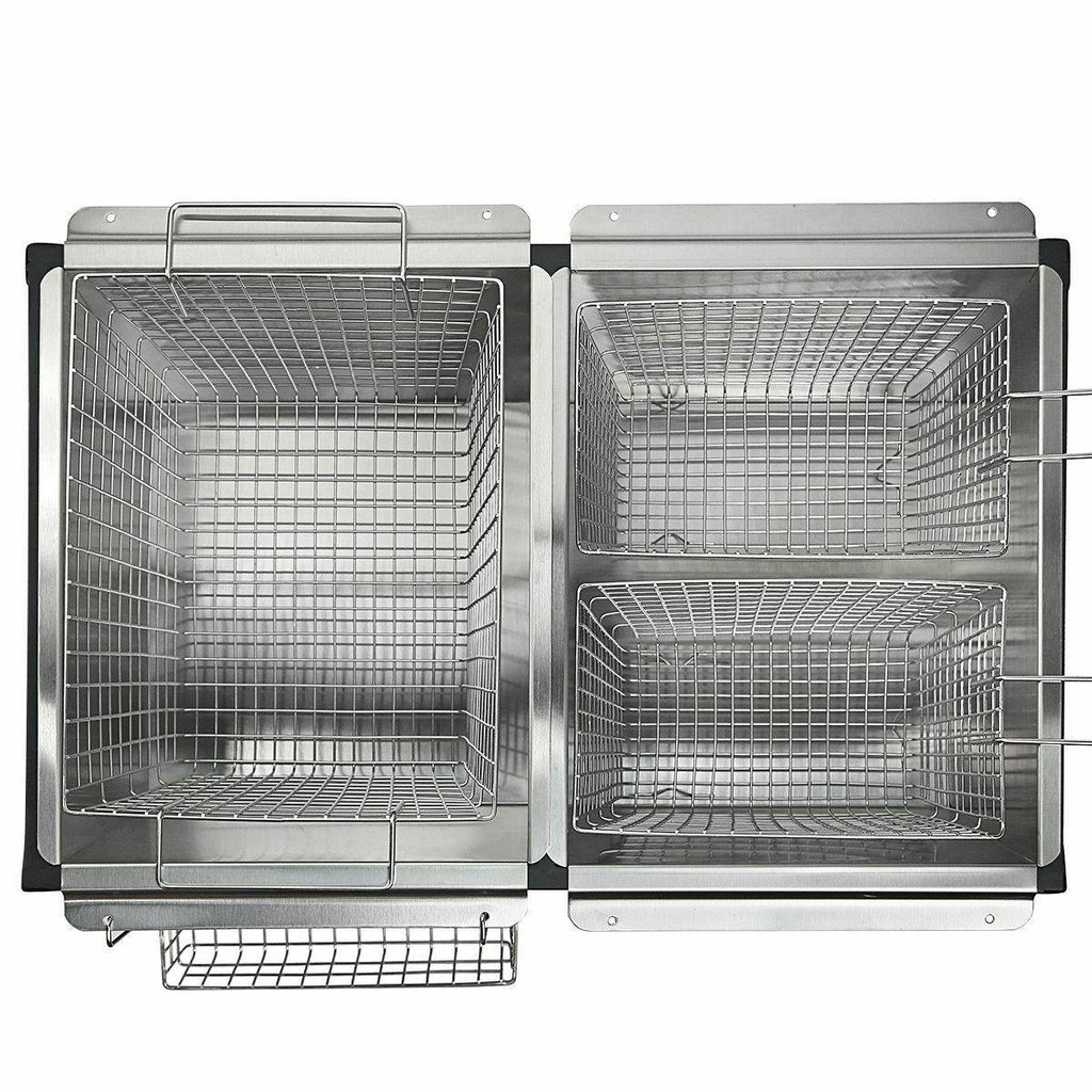 2-Burner Propane LPG Camping Stove basket Gas Double Deep Fryer Cooker Outdoor