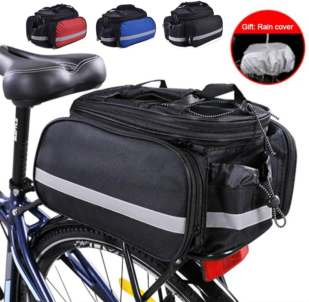 DALIZHAI777 Bike Bag MTB Bicycle Rear Seat Bag Durable Large Capacity Bike Trunk Bag Luggage Pannier Back Seat Double Side Cycling 10-27L Bycicle Travel Bag Bicycle Accessories (Color : Blue)