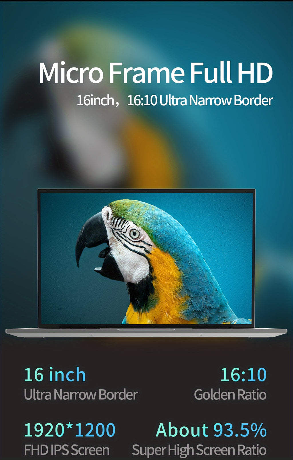 Jumper Laptop 16 Inch FHD Display, Intel Celeron Quad Core CPU, 4GB DDR4 128GB Storage, For Windows 11 Laptop Computer With Office 365 1-Year Subscription Included, 2 Stereo Speakers