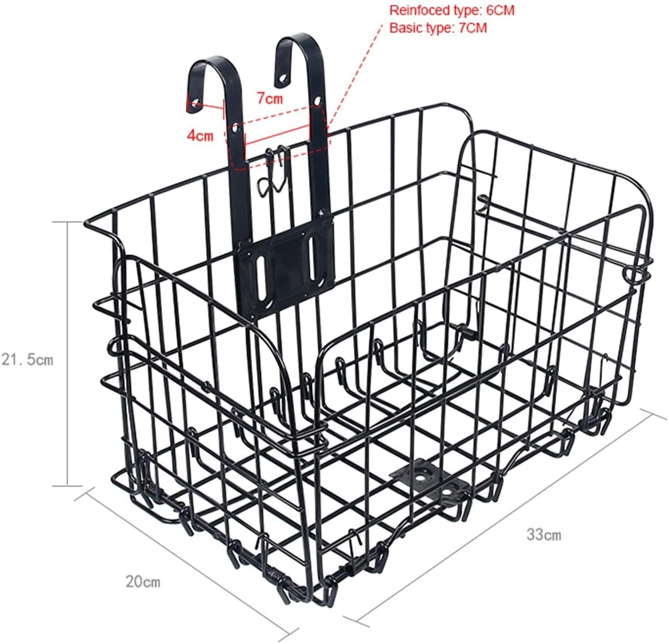 DALIZHAI777 Bike Bag Heavy Duty Bike Basket Cycling Bicycle Foldable Netting Basket Handlebar Pannier Trunk Luggage Carrier Mount Cycle Carryings Iron Casing Frame Case Bicycle Accessories