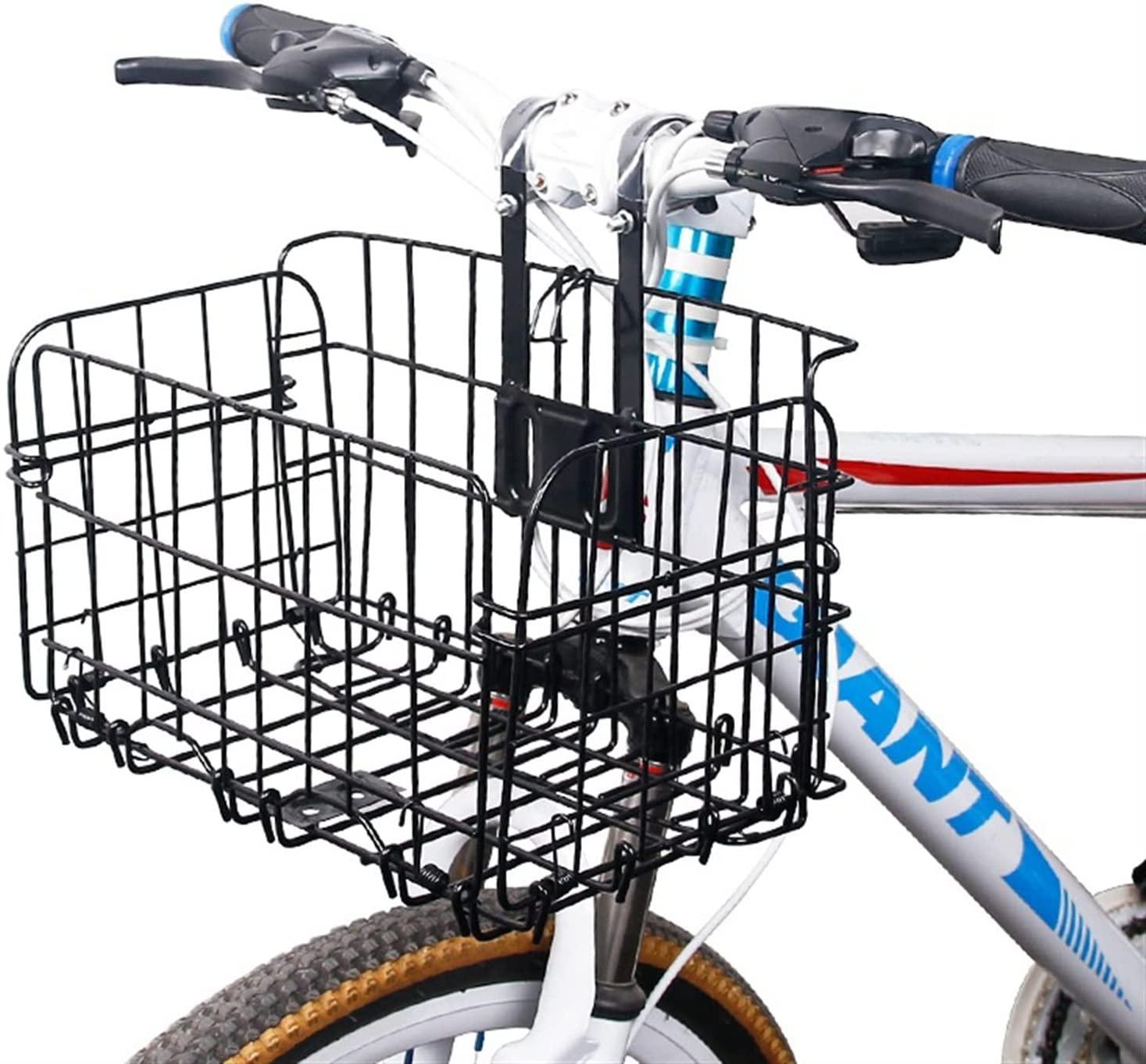 DALIZHAI777 Bike Bag Heavy Duty Bike Basket Cycling Bicycle Foldable Netting Basket Handlebar Pannier Trunk Luggage Carrier Mount Cycle Carryings Iron Casing Frame Case Bicycle Accessories