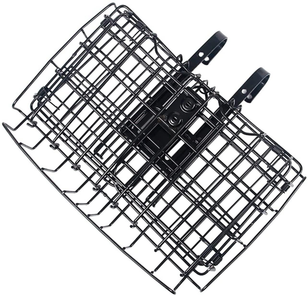 DALIZHAI777 Bike Bag Heavy Duty Bike Basket Cycling Bicycle Foldable Netting Basket Handlebar Pannier Trunk Luggage Carrier Mount Cycle Carryings Iron Casing Frame Case Bicycle Accessories