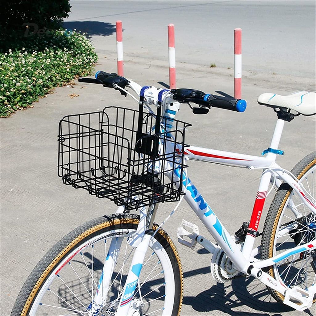 DALIZHAI777 Bike Bag Heavy Duty Bike Basket Cycling Bicycle Foldable Netting Basket Handlebar Pannier Trunk Luggage Carrier Mount Cycle Carryings Iron Casing Frame Case Bicycle Accessories
