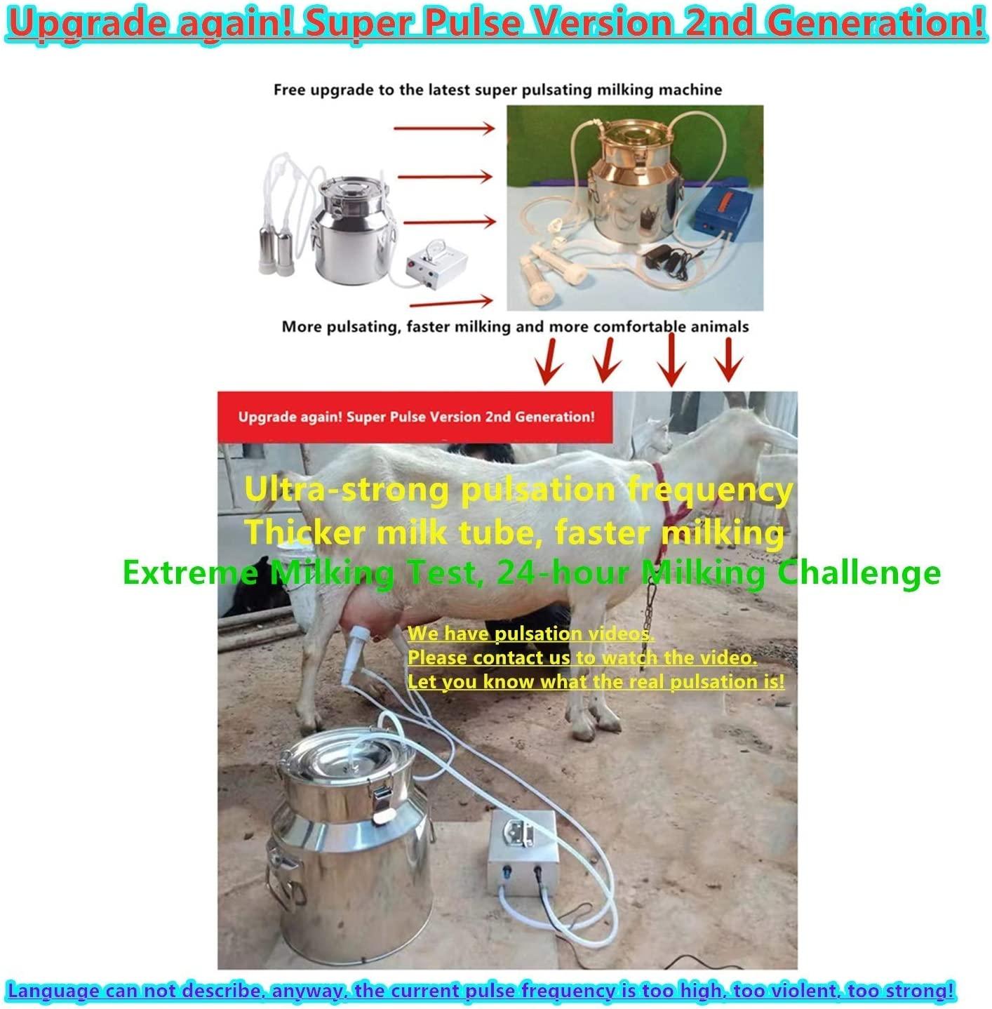 Futt 5L Single Bucket Piston Vacuum Pulsation MilMachine for Cows Cattle or Sheep Optional (Cattle)