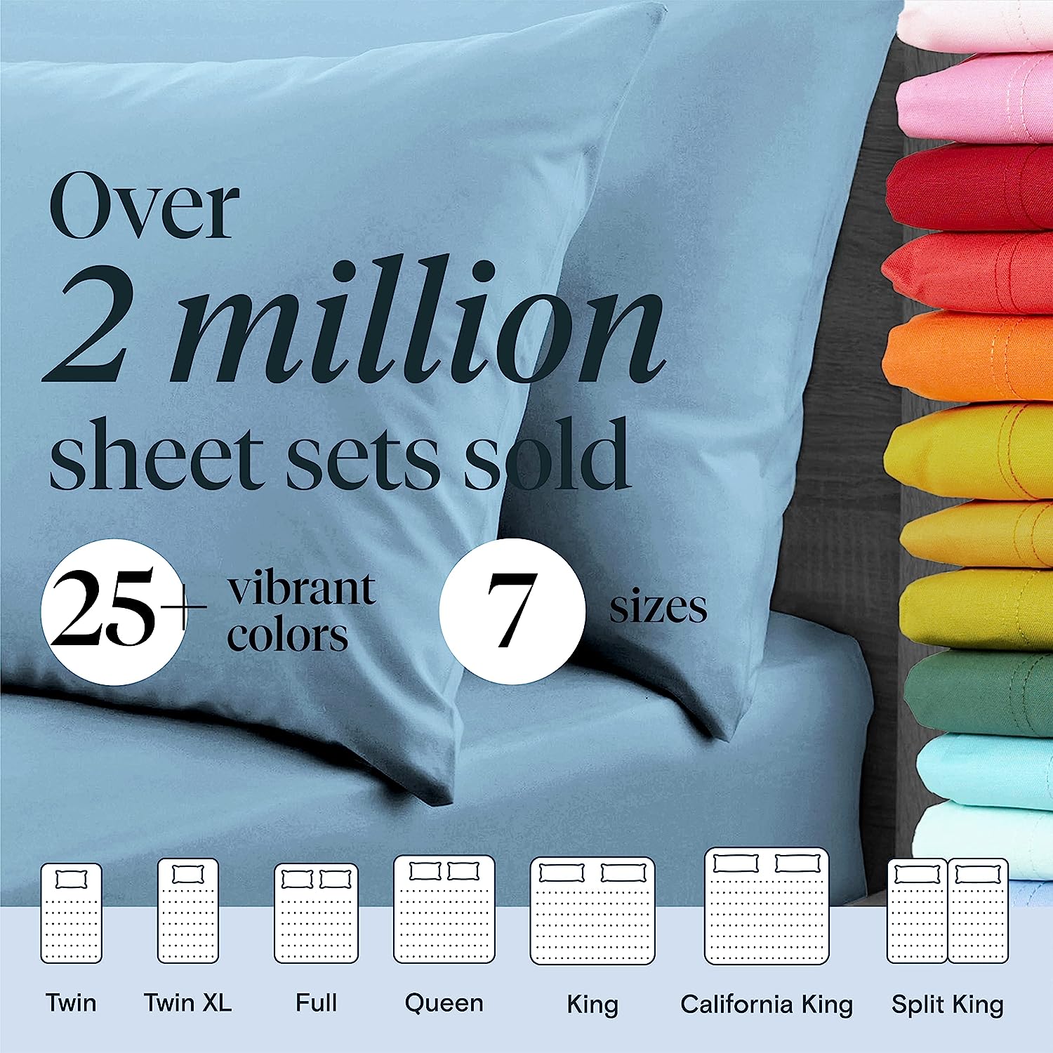 LuxClub Twin XL Sheets Set - Soft Twin Bed Sheets for Boys and Girls, 4 PC Deep Pockets 18" Eco Friendly Wrinkle Free Kids Fitted Sheets Machine Washable Hotel Bedding Silky Soft - Sky Twin XL