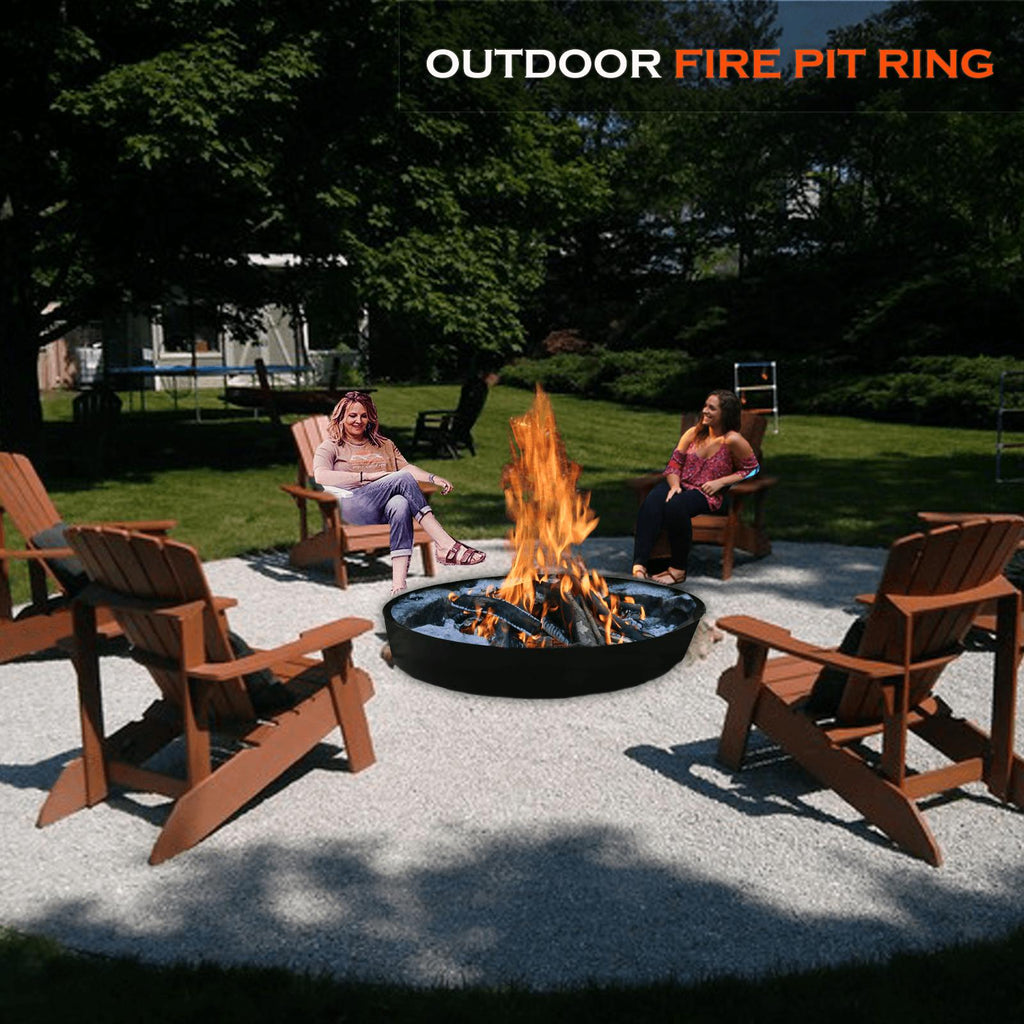 2mm thick Steel Campfire Fire Ring Solid  - Power coated - Lar48D x 12H