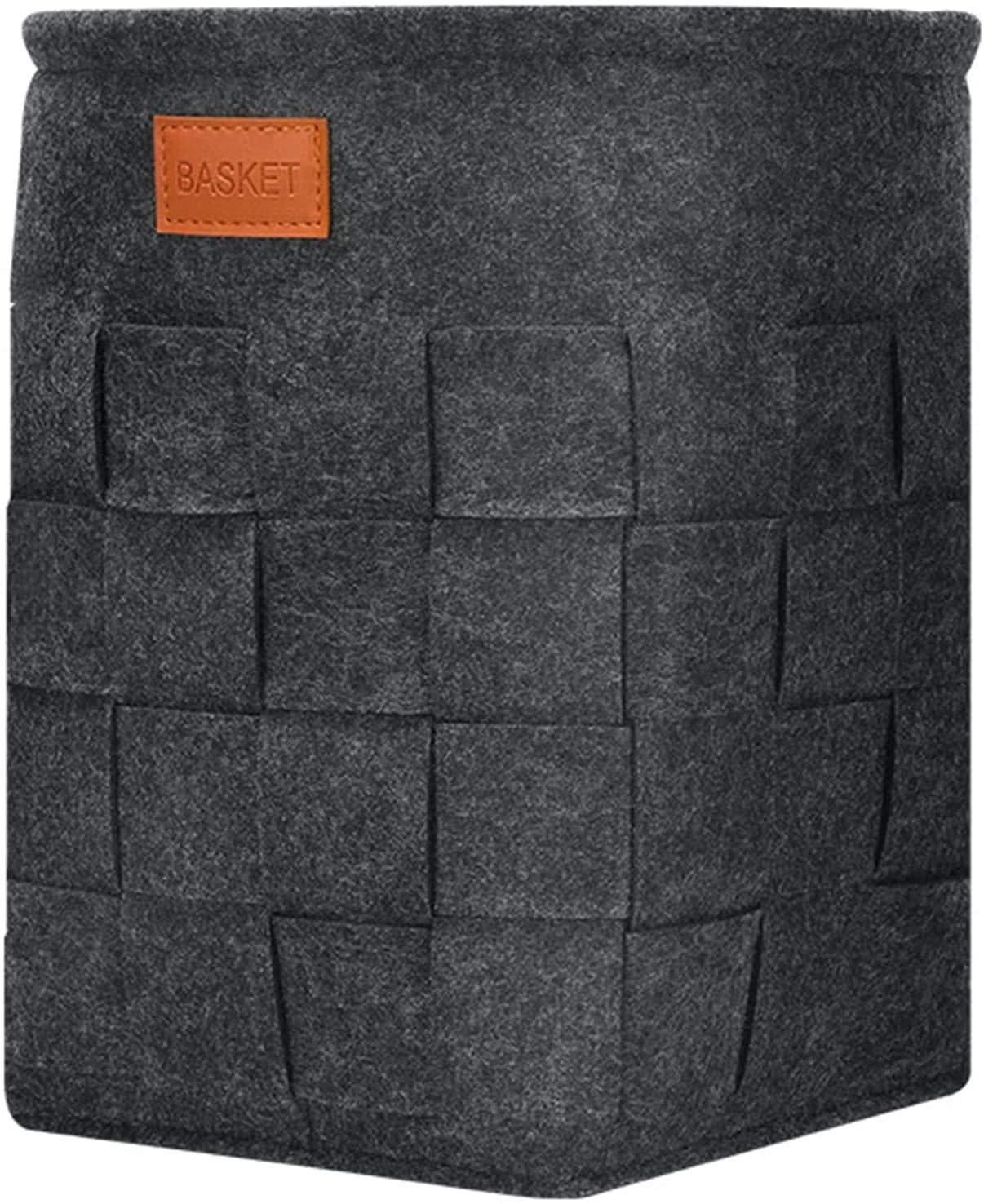 Bike Bag Large-capacity Bike Basket Hand Woven Grain Universal Prepositive Foldable Felt Cloth Basket for Bicycle Stroller Electric Automobile and Scooter Bicycle Accessories ( Color : Dark gray )