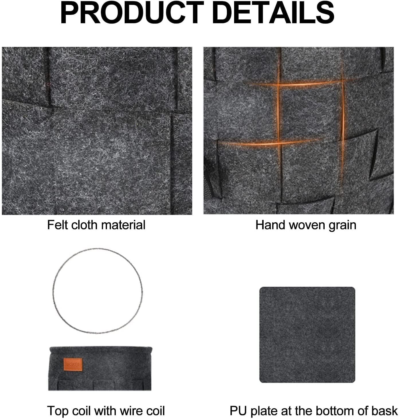 Bike Bag Large-capacity Bike Basket Hand Woven Grain Universal Prepositive Foldable Felt Cloth Basket for Bicycle Stroller Electric Automobile and Scooter Bicycle Accessories ( Color : Dark gray )