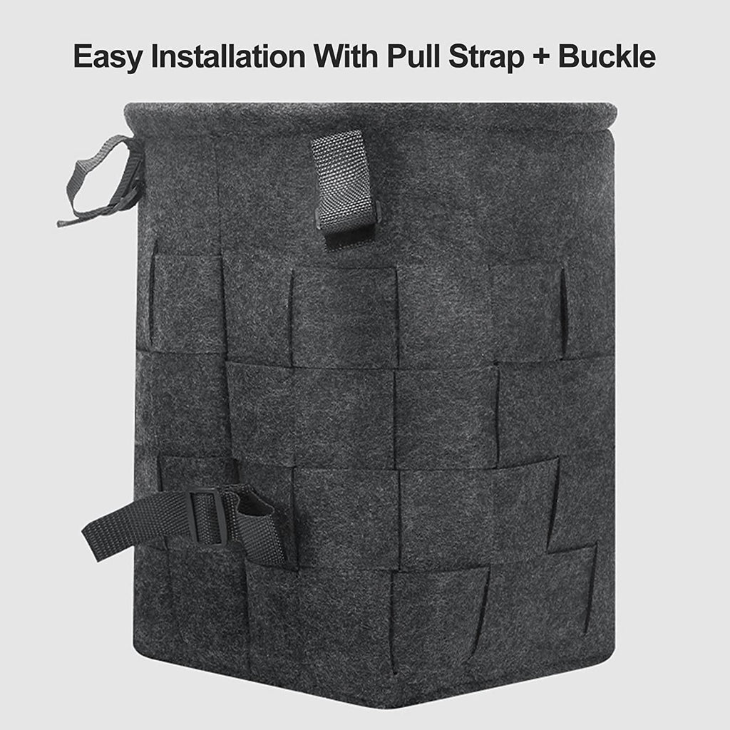 Bike Bag Large-capacity Bike Basket Hand Woven Grain Universal Prepositive Foldable Felt Cloth Basket for Bicycle Stroller Electric Automobile and Scooter Bicycle Accessories ( Color : Dark gray )