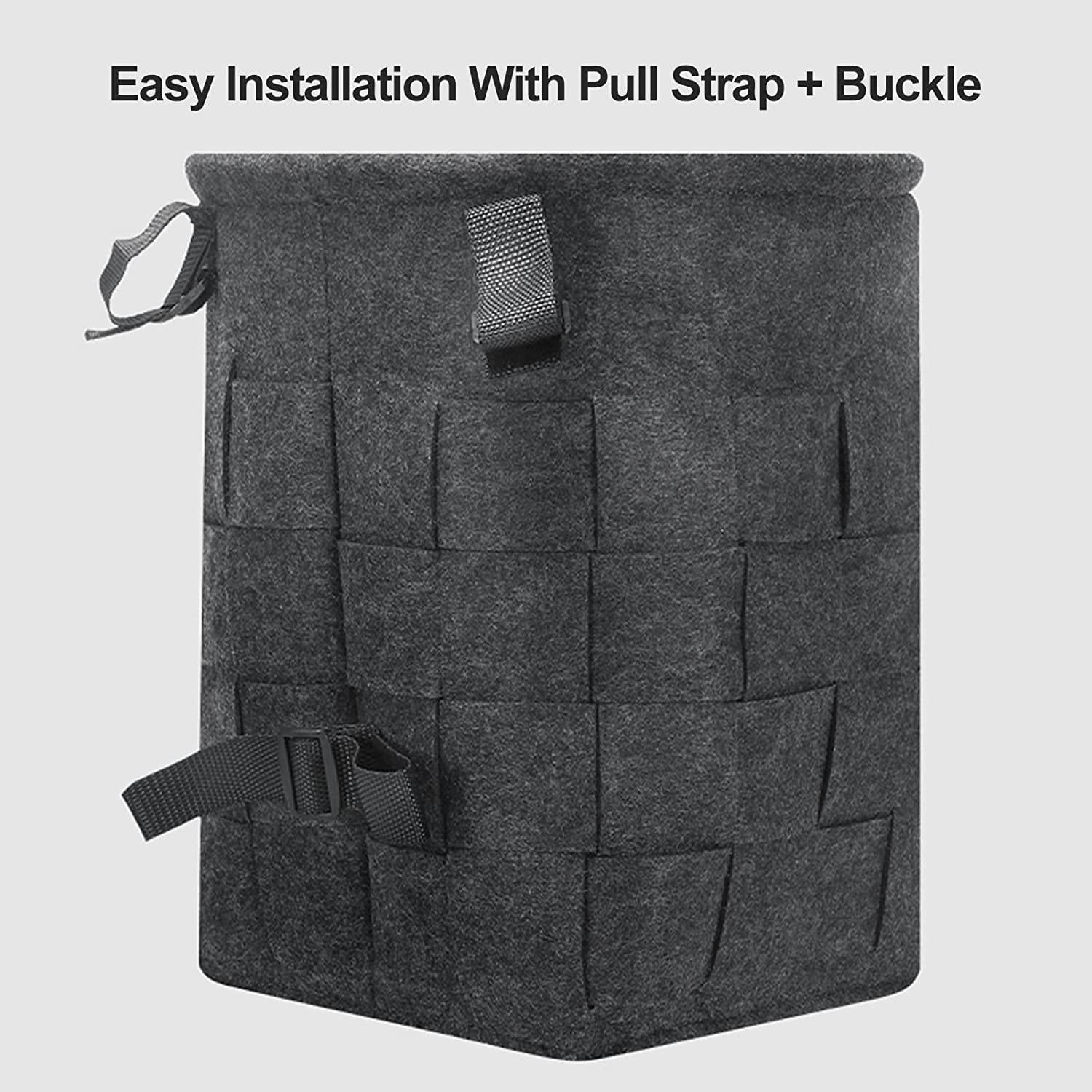 Bike Bag Large-capacity Bike Basket Hand Woven Grain Universal Prepositive Foldable Felt Cloth Basket for Bicycle Stroller Electric Automobile and Scooter Bicycle Accessories ( Color : Dark gray )