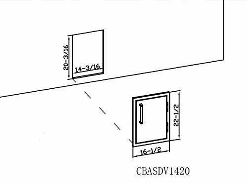 Outdoor Kitchen BBQ Access Door,14x20 Inch,304 14x20″ Vertical