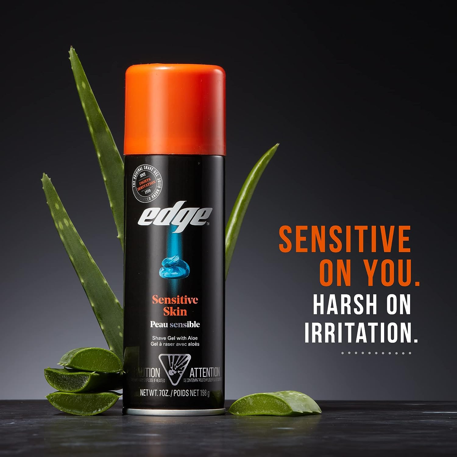 Edge Shave Gel for Men, Sensitive Skin with Aloe, 7 Ounce (Pack of 6) - Shaving Gel For Men That Moisturizes, Protects and Soothes To Help Reduce Skin Irritation