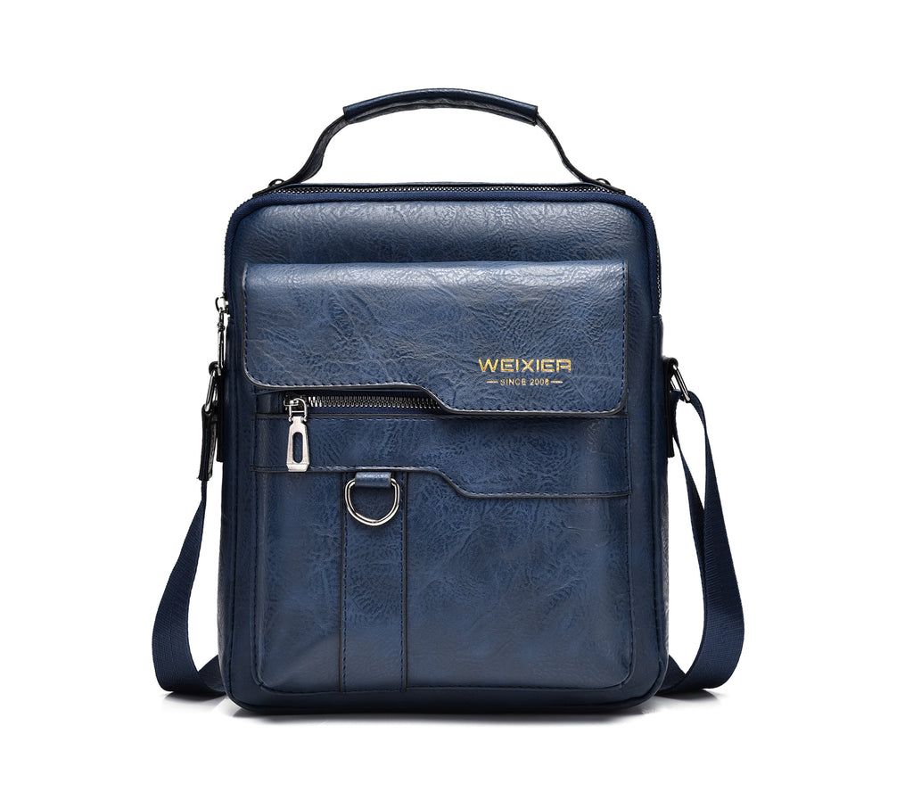 WEIXIER 1/2pcs Crossbody Bag, Men's Shoulder Bag, Retro Faux Leather Vertical Business Casual Satchel Bag, Men's Gift For Father/Anniversary